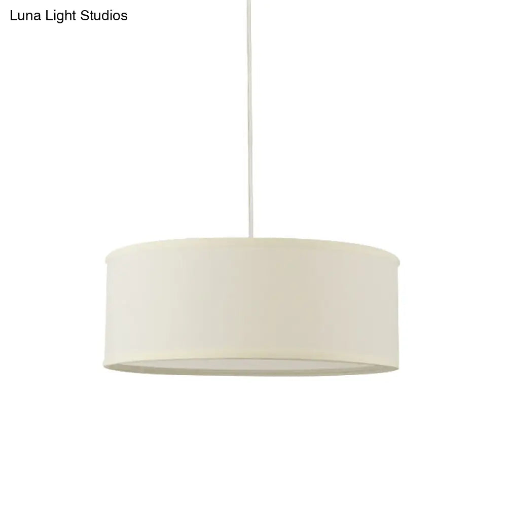 Contemporary White Led Hanging Pendant Lamp - 12/16/19.5 Dia Cylinder Suspension