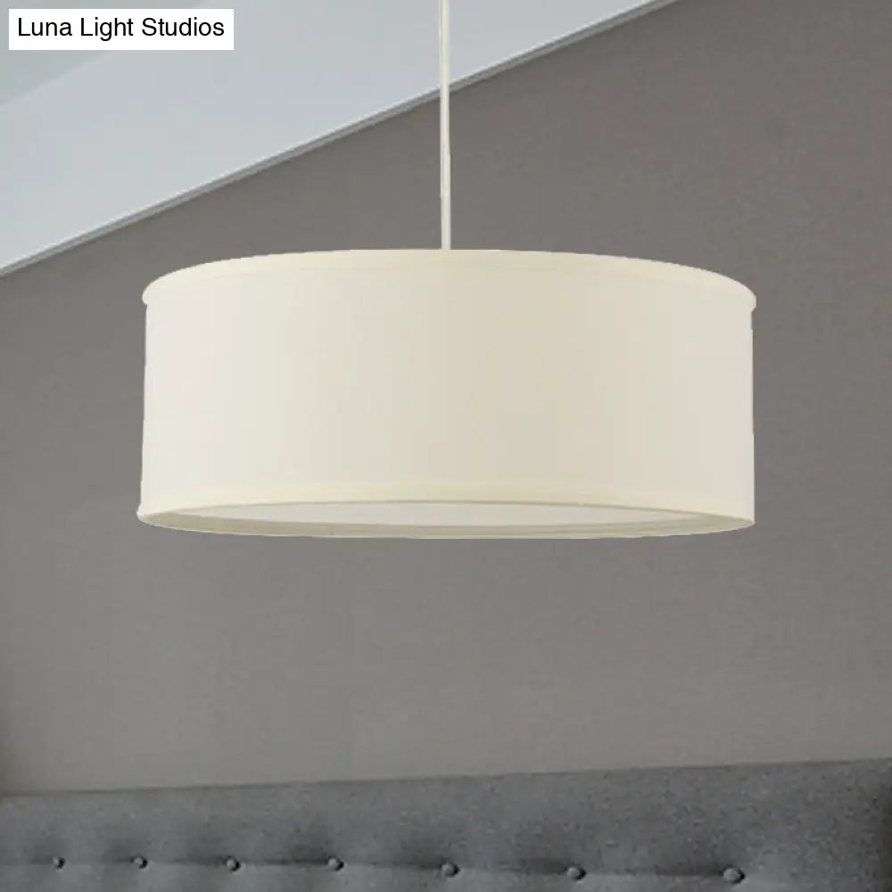 Contemporary White Led Hanging Pendant Lamp - 12/16/19.5 Dia Cylinder Suspension / 16