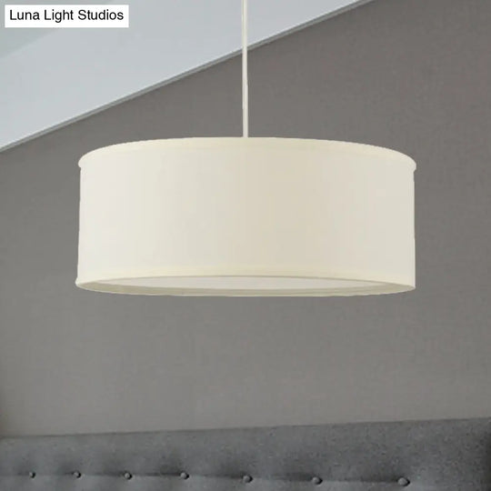 Contemporary White Led Hanging Pendant Lamp - 12/16/19.5 Dia Cylinder Suspension / 16