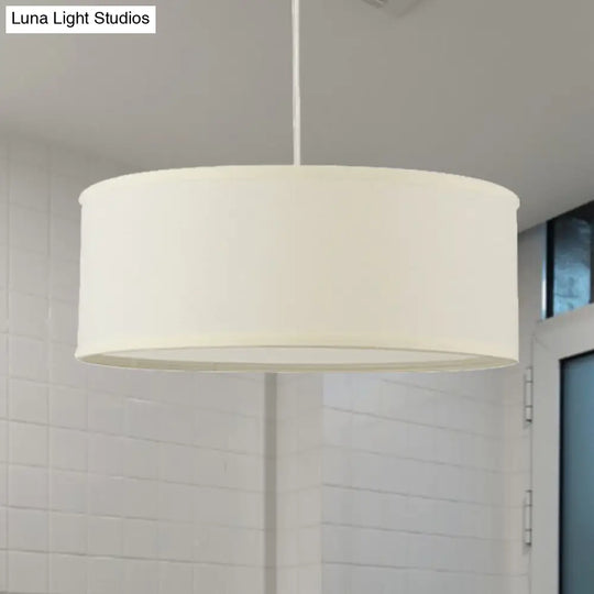 Contemporary White Led Hanging Pendant Lamp - 12/16/19.5 Dia Cylinder Suspension / 12