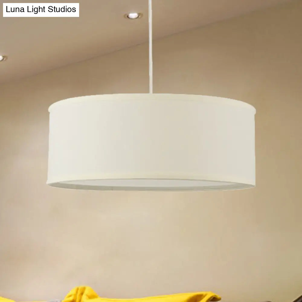 Contemporary White Led Hanging Pendant Lamp - 12/16/19.5 Dia Cylinder Suspension / 19.5