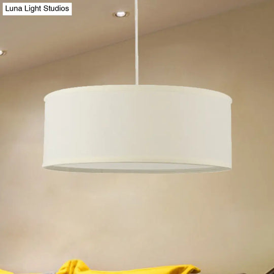 Contemporary White Led Hanging Pendant Lamp - 12/16/19.5 Dia Cylinder Suspension / 19.5