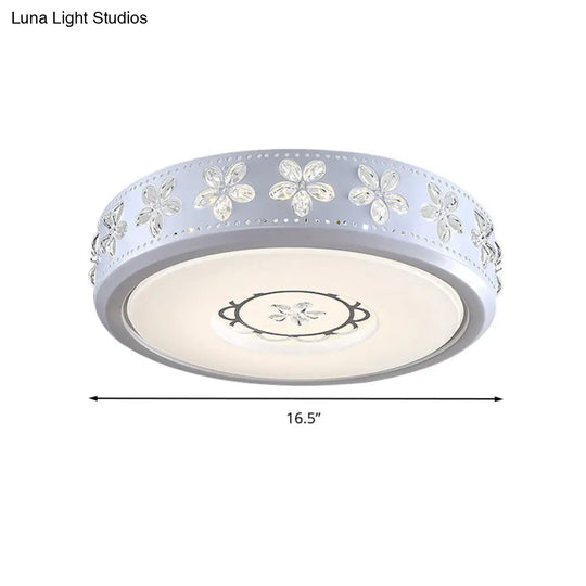 12/16.5/20.5 White Flower Flush Mount Acrylic Led Living Room Light In White/3 Color Options/Fourth