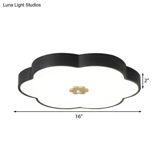 12’/16’ Modern Flower Flush Mount Ceiling Light With Acrylic Diffuser - Metal Led Black/White