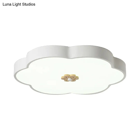 12’/16’ Modern Flower Flush Mount Ceiling Light With Acrylic Diffuser - Metal Led Black/White