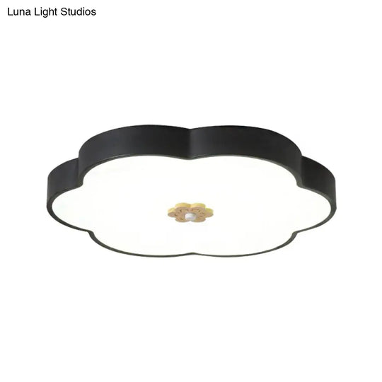 12’/16’ Modern Flower Flush Mount Ceiling Light With Acrylic Diffuser - Metal Led Black/White