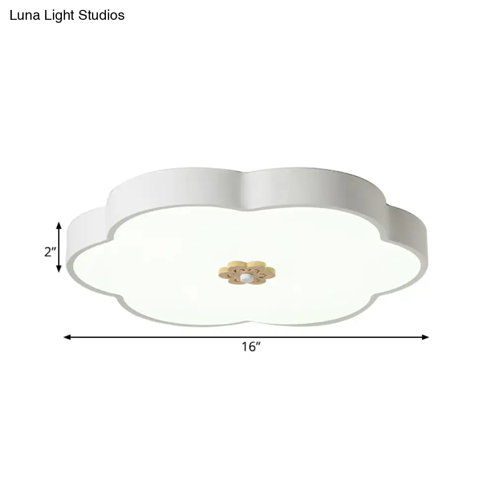 12’/16’ Modern Flower Flush Mount Ceiling Light With Acrylic Diffuser - Metal Led Black/White