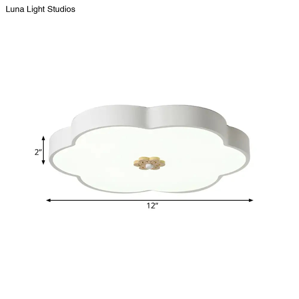 12’/16’ Modern Flower Flush Mount Ceiling Light With Acrylic Diffuser - Metal Led Black/White