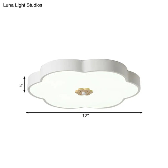 12’/16’ Modern Flower Flush Mount Ceiling Light With Acrylic Diffuser - Metal Led Black/White