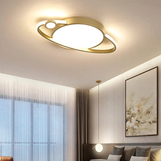 12’/16’ Nordic Style Led Gold Flush Mount Ceiling Light With Acrylic Diffuser Warm/White / 16’ Warm