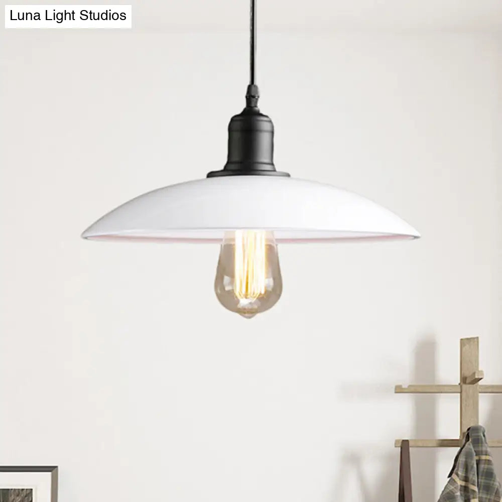 12.5/16 Wide Dome Industrial Metal Hanging Pendant Lamp - 1-Light Restaurant Light Fixture