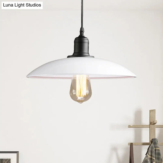 12.5/16 Wide Dome Industrial Metal Hanging Pendant Lamp - 1-Light Restaurant Light Fixture