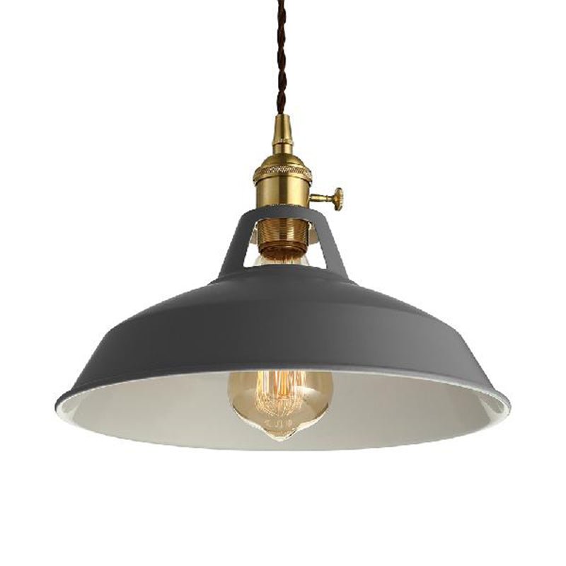 Barn Style Metal Pendant Light with Blue/Green Shade - Perfect for Dining Room
