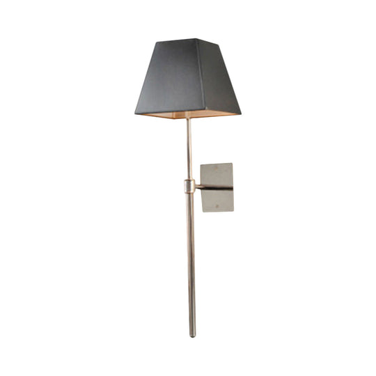 Contemporary Black Fabric Tapered Led Wall Sconce Light For Bedside Lighting