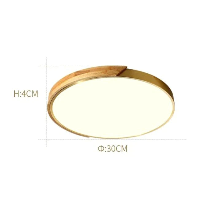 Northern Led Round Wood Copper Tricolour Light Ceiling Lamp 30Cm
