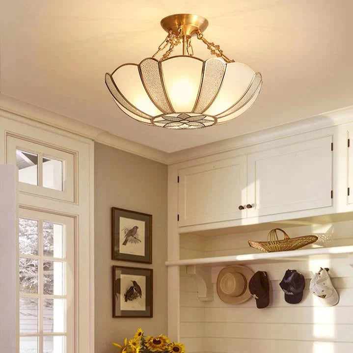 Country Style Room Living Room Copper Ceiling Lamp