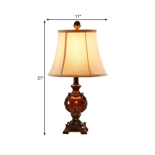 Traditional Style Empire Guest Room Desk Light With Urn Base - Brown Table