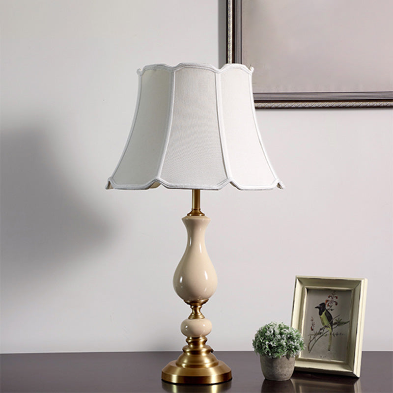 Traditional Bell Shaped Desk Lamp - 1-Light Nightstand Light For Bedside Gold