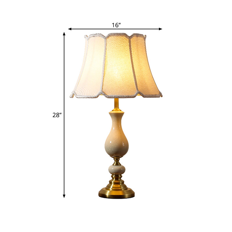 Traditional Bell Shaped Desk Lamp - 1-Light Nightstand Light For Bedside