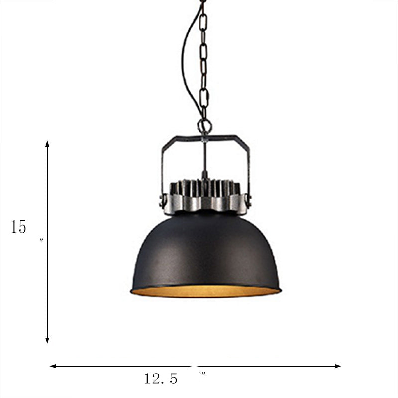 Industrial Metal Dome Shade Pendant Light For Restaurant Home Black Lighting