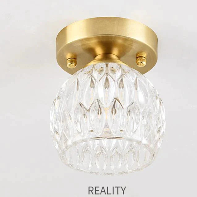 Personalized Crystal Living Room Corridor Lamp Copper Ceiling Lamp