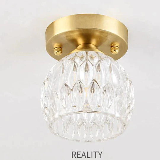 Personalized Crystal Living Room Corridor Lamp Copper Ceiling Lamp