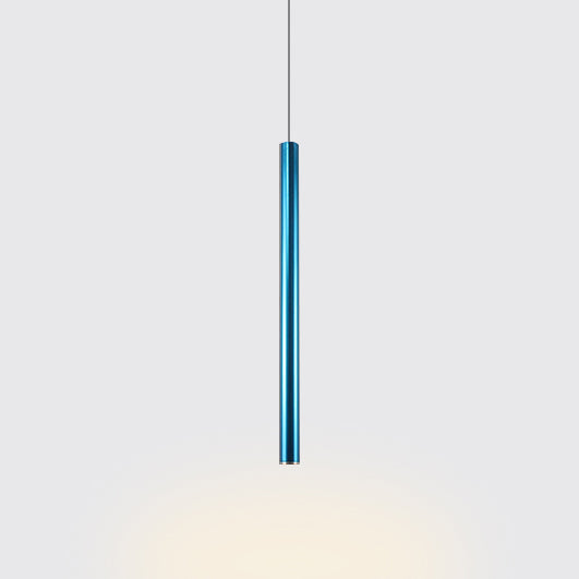 Nordic Style Metal Ceiling Pendant Light - Slim Design in Silver/Red/Blue, 12"/19.5"/23.5" High - Warm/White Illumination