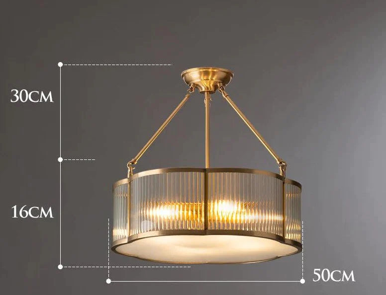 Modern Simple Bedroom Dining Room Light Copper Ceiling Lamp E27*4 / No Light Source