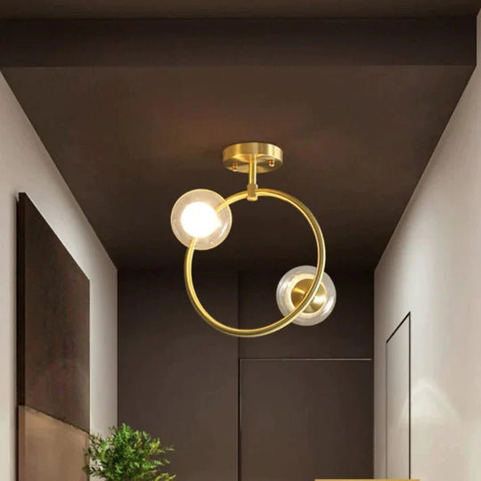 Nordic Corridor Balcony Copper Ceiling Lamp