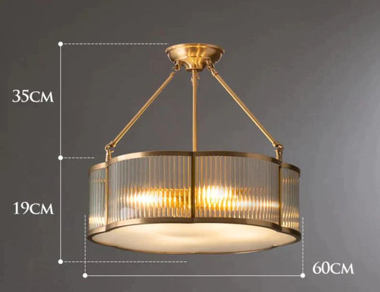 Modern Simple Bedroom Dining Room Light Copper Ceiling Lamp E27*5 / No Light Source