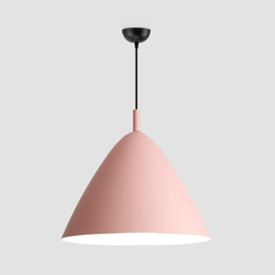 Candy Colored Nordic Pendant Light - 10.5/13/16 Inch Wide Aluminum Hanging Fixture For Cafes Pink /