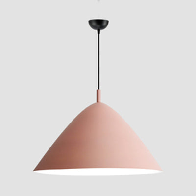 Candy Colored Nordic Pendant Light - 10.5/13/16 Inch Wide Aluminum Hanging Fixture For Cafes Pink /