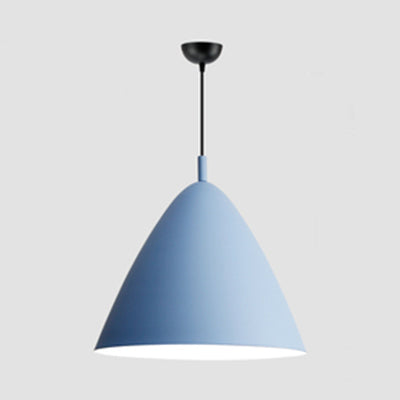 Candy Colored Nordic Pendant Light - 10.5/13/16 Inch Wide Aluminum Hanging Fixture For Cafes Blue /