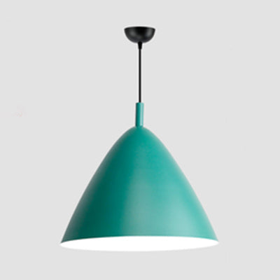 Candy Colored Nordic Pendant Light - 10.5/13/16 Inch Wide Aluminum Hanging Fixture For Cafes Green /