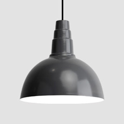 Nordic Style Bowl Hanging Light - Adjustable 1 Metal Pendant For Office And Study Room Grey