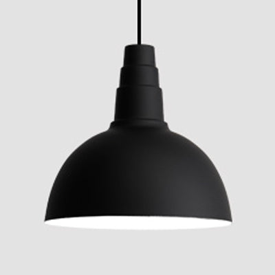 Nordic Style Bowl Hanging Light - Adjustable 1 Metal Pendant For Office And Study Room Black