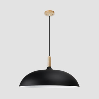 Modern Saucer Shape Pendant Lamp 1 Light In Aluminum - Black/Coffee/White For Restaurants And Hotels