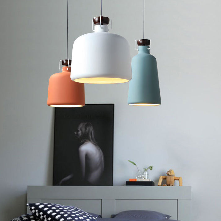 Nordic Style Pendant Light - Metallic Jar Shape, Ideal for Kitchen Dining Table