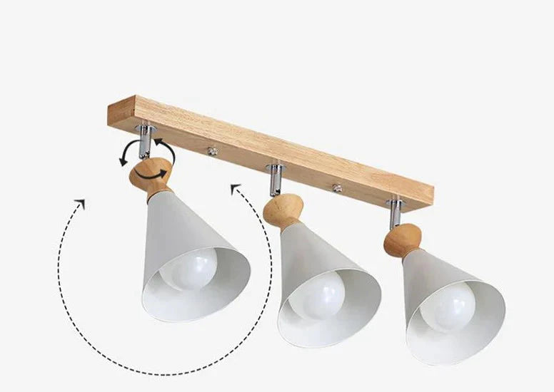 Nordic Creative Restaurant Three-head Strip Ceiling Lamp