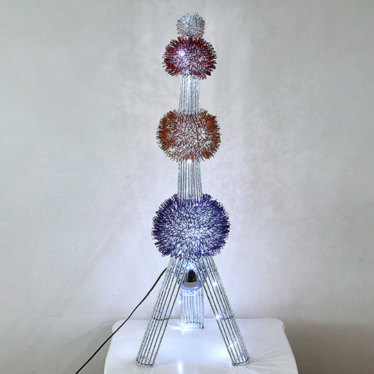 Colorful Led Tripod Floor Lamp - Decorative Aluminum Stand Blue/Purple/Yellow
