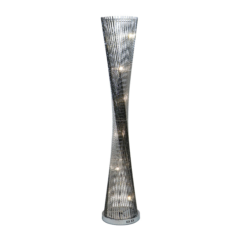Led Floor Lamp - Modern Black-Silver Art Decor With Canton Tower Shape Ideal Lighting For Drawing