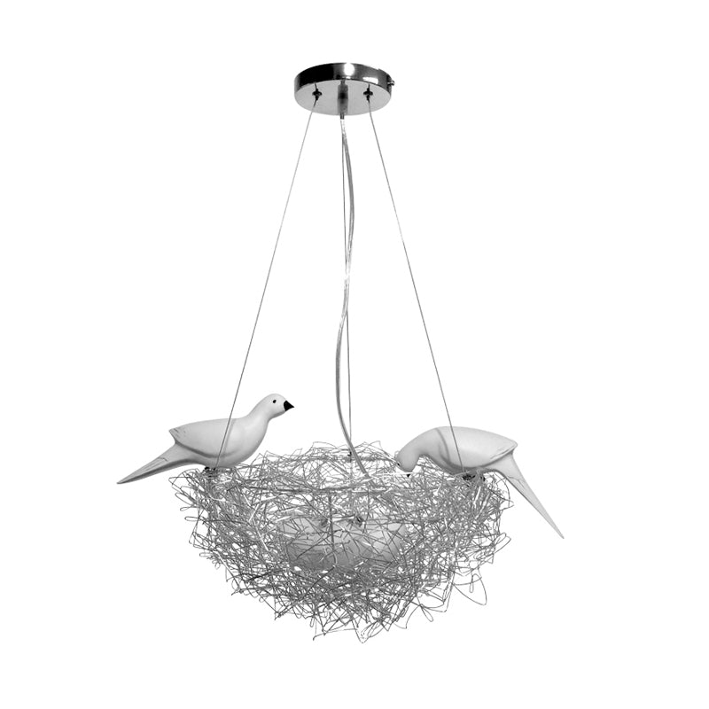 Silver Aluminum Bird Design Led Pendant Lamp For Childrens Room Decor
