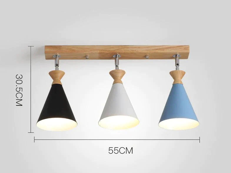 Nordic Creative Restaurant Three-head Strip Ceiling Lamp