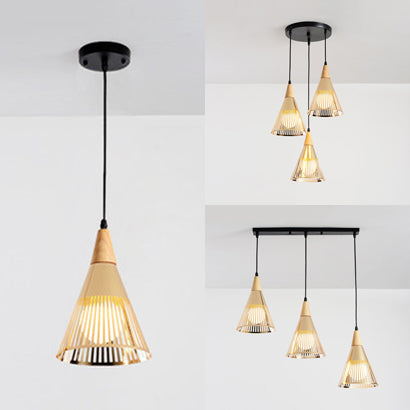 Modern Gold Metallic Conical Ceiling Light For Restaurant Cafe - Stylish Overhead Lighting