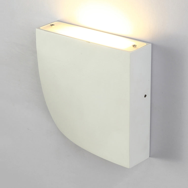 Modern Curved Sconce Wall Light: Metal Led 5.5/10 Width Black/White Living Room Lamp White / 5.5