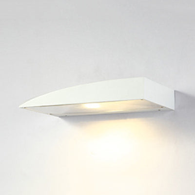 Modern Curved Sconce Wall Light: Metal Led 5.5/10 Width Black/White Living Room Lamp
