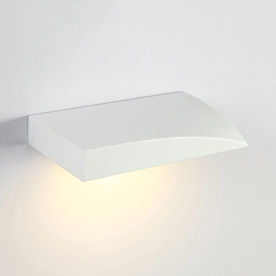 Modern Curved Sconce Wall Light: Metal Led 5.5/10 Width Black/White Living Room Lamp White / 10