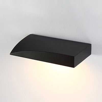 Modern Curved Sconce Wall Light: Metal Led 5.5/10 Width Black/White Living Room Lamp Black / 10