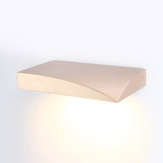 Modern Curved Sconce Wall Light: Metal Led 5.5/10 Width Black/White Living Room Lamp Gold / 10