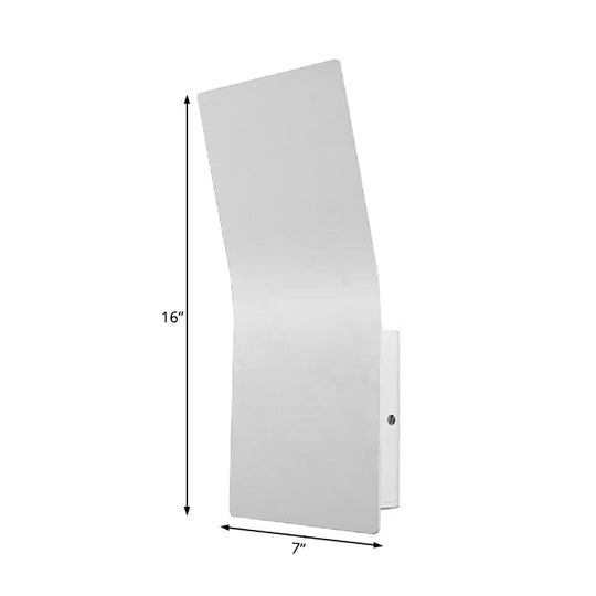 Simple Style Metallic Bend Rectangular Wall Sconce - 2-Light White Finish